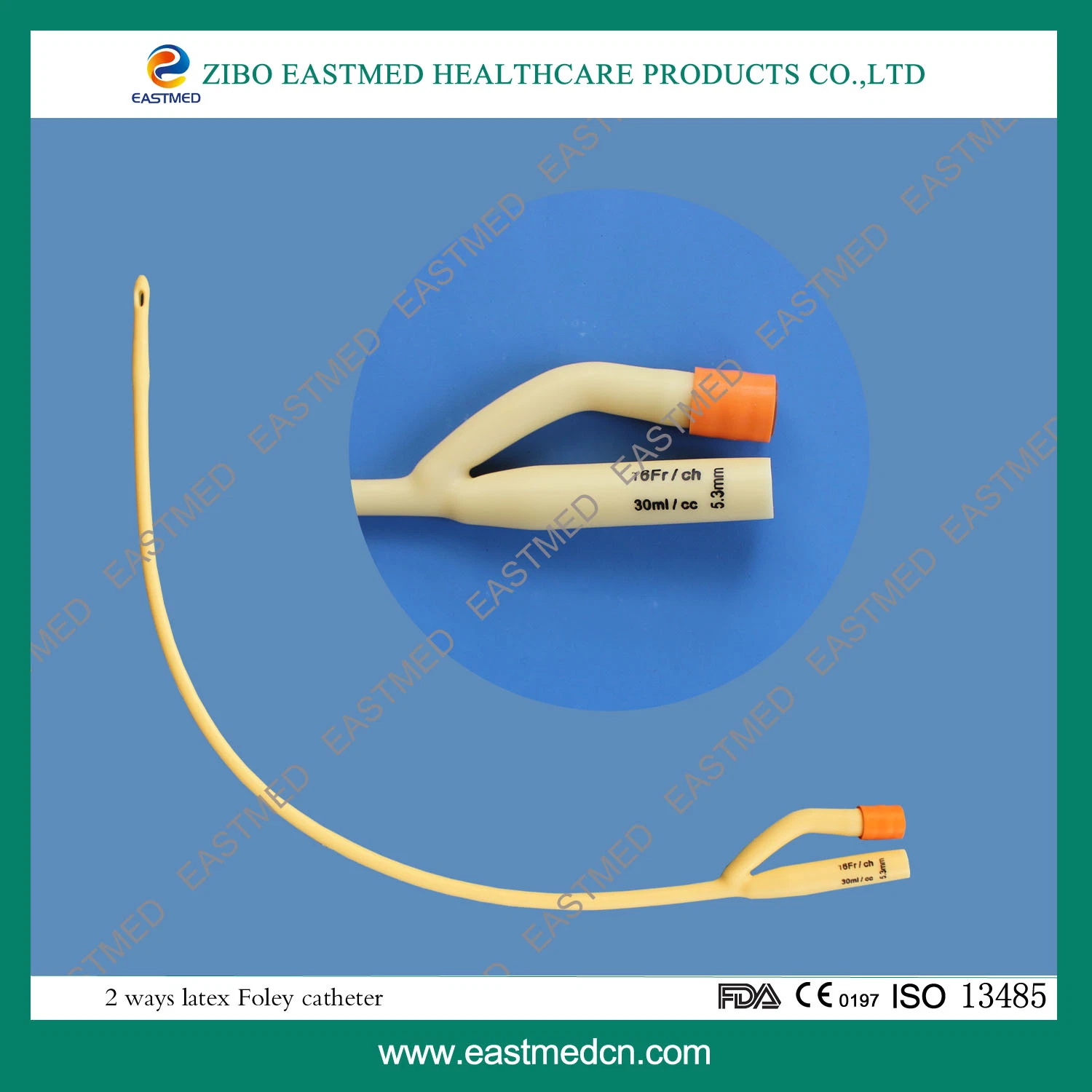 F12-F24 Latex Single Packed Foley Catheter 2-Way OEM Fr12-Fr24