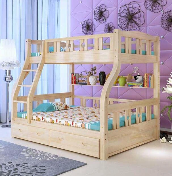 Chambre lit en bois massif des lits superposés enfants lit superposé (M-X2211)