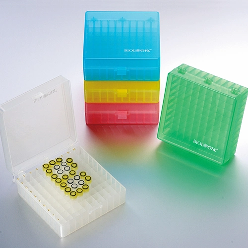81-Well PP Cryogenic Boxes Assorted Colors 2 Inch High