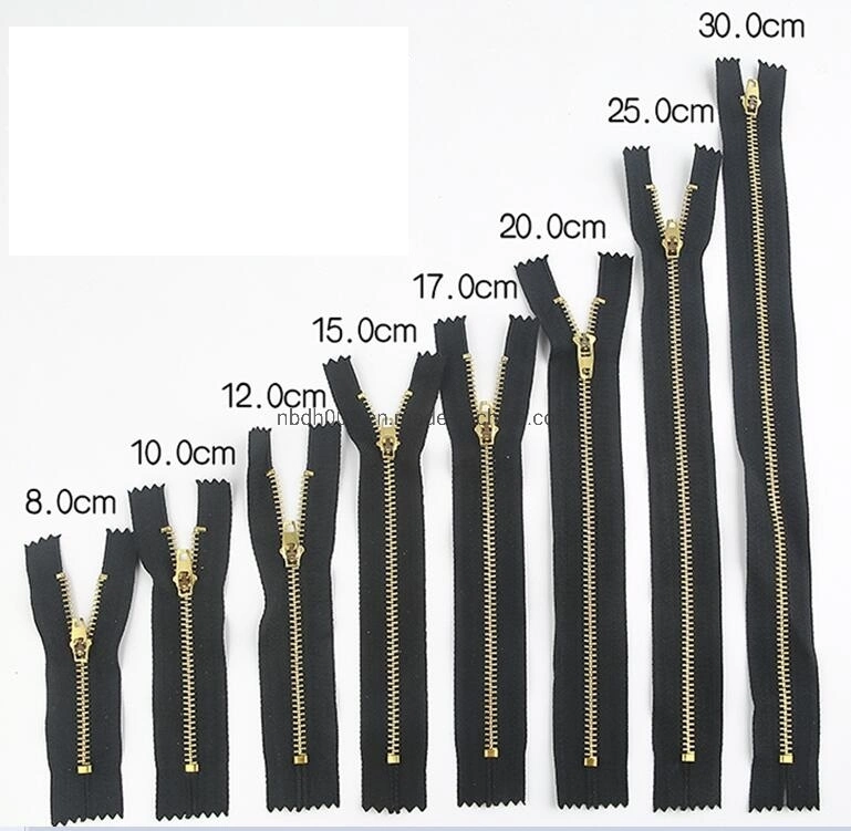 Wholesale/Supplier No. 3# Close End Brass Teeth Metal Zipper for Jeans Jacket Coat Matel Zipper for Denim