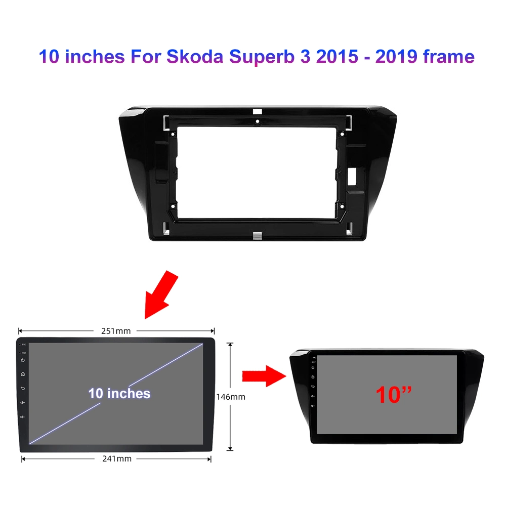 Jmance 10 Inch Car DVD Player Car Audio Double DIN with Mirror-Link Car Radio for Skoda Superb 3 2015 - 2019