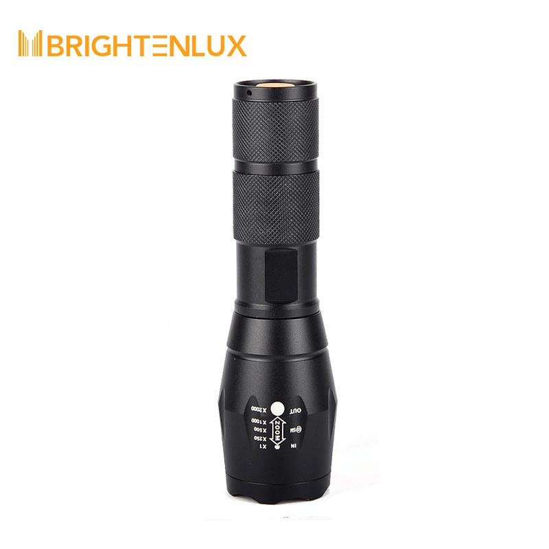 Brightenlux 1000 Lumen High Power Multipurpose T6 Portable 18650 Battery USB Rechargeable Metal Tactical Waterproof LED Torch Flashlight