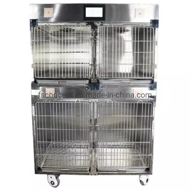 Vet Hospital Medical Equipment ICU Intensive Infrared Therapy Care Unit Stainless Steel Veterinary Oxygen Cage