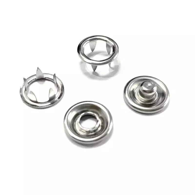 Clothes Custom Metal Cap Press Ring Five Claw Pearl Prong Snap Button