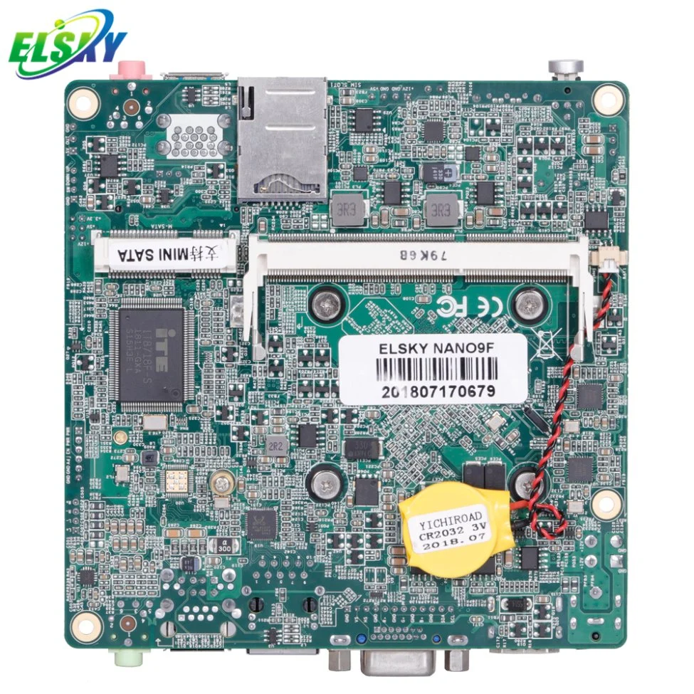 LAN 8USB Nano-ITX 120*120 مم لوحة أم ثنائية النواة بدون مروحة للكمبيوتر.