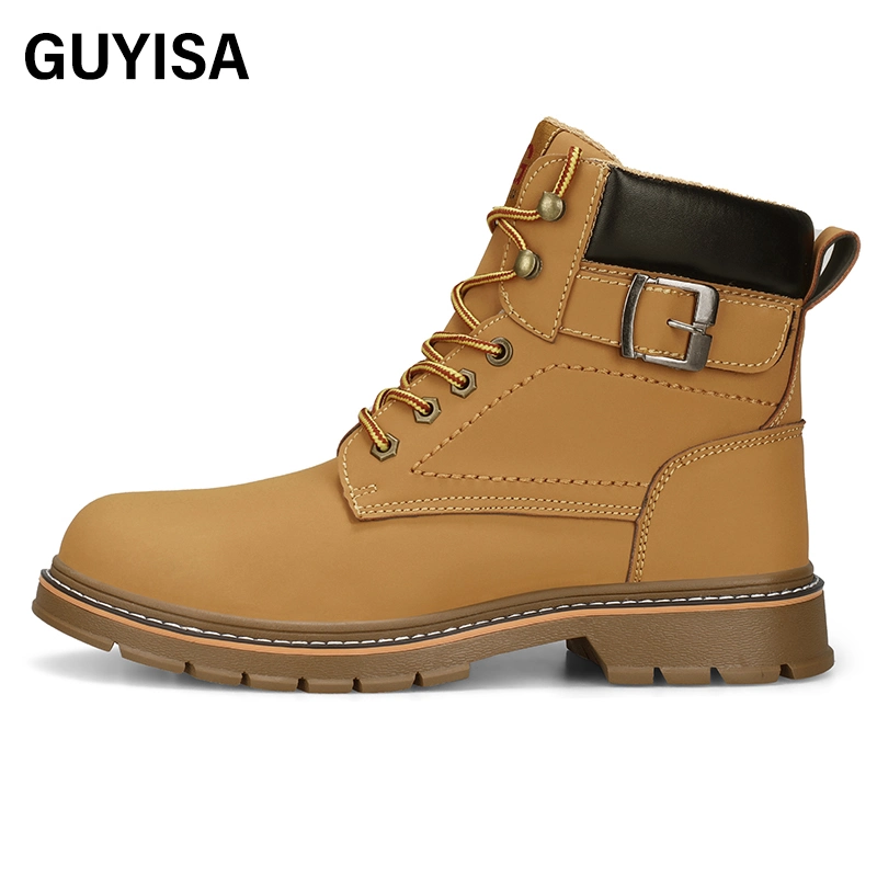 Guyisa Brand Men's CE Steel Toe Lightweight Non-Slip Industrial Construction Safety Boots