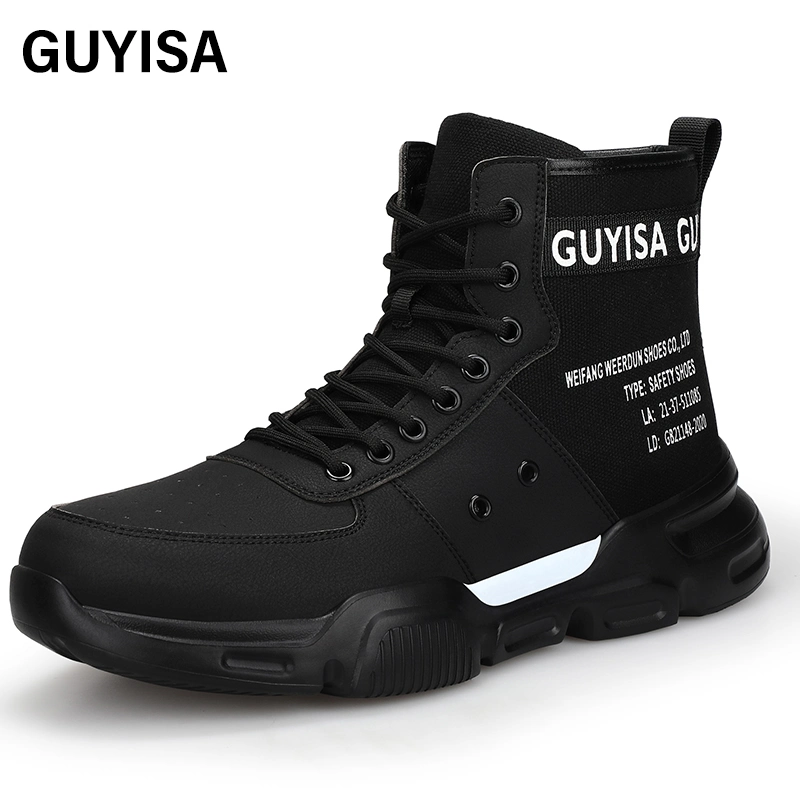 Guyisa Brand New Safety Boots Waterproof Nubuck Microfiber Leather Men's Casual Anti-Puncture Steel Toe Safety Boots