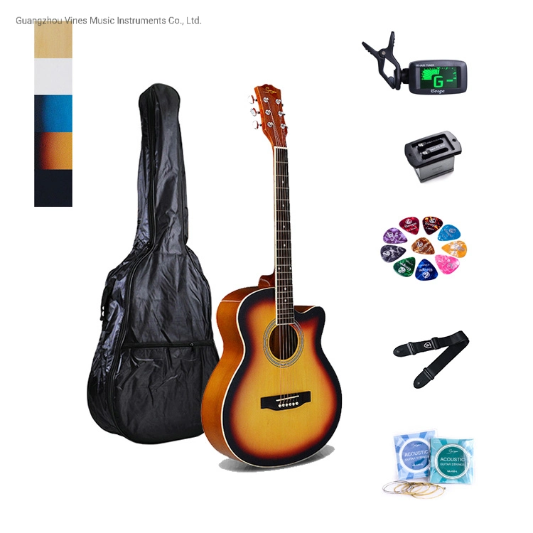 Chinese Factory Economic Beginner Folk Acoustic Guitar Kit