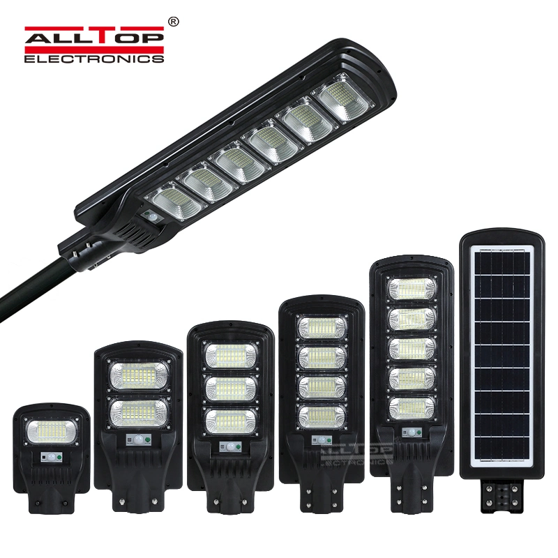 Alltop IP65 SMD resistente al agua ABS 50 100 150 200 250 300 W Outdoor All in One LED Solar Street Light