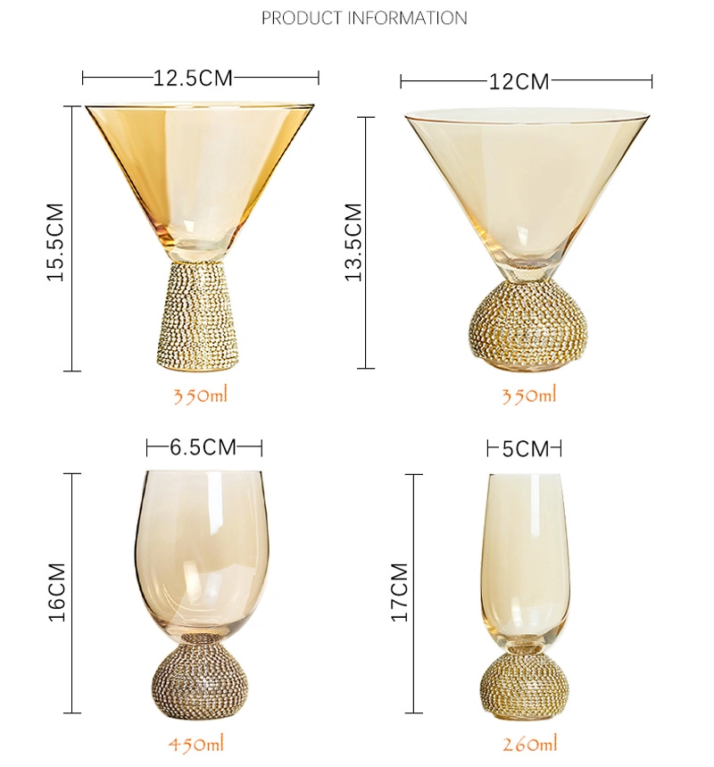 Luxury Crystal Whiskey Shot Glass Household Wine Glass Creatives High-End Glass Cup Set