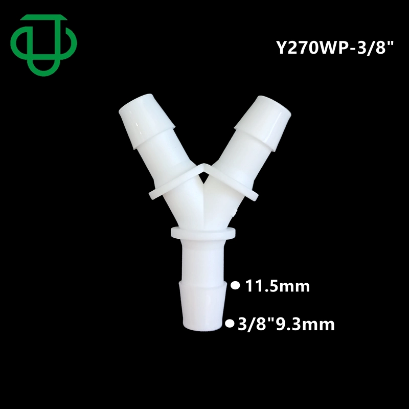 Natural Black White 9.5mm ID Tube Y Shape 3 Ways Plastic Air Hose Union Tubing Connector Barb Fitting