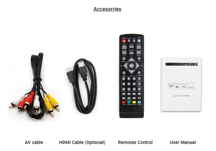 H. 264 TV Full HD Sintonizador TDT receptor de TV digital DVB-T2 Mini