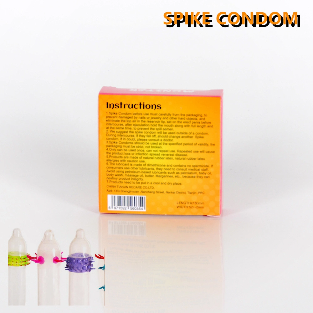 Verdadero toque el Caucho Natural funda pene juguete sexual para hombres Spike condones preservativo fino cristal