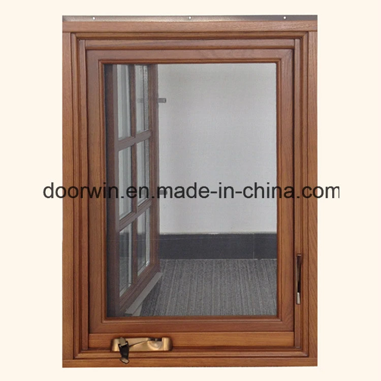 Solid Oak/Teak/Hemlock Wood Casement Windows and Doors with Aluminum Cladding, Durable American Style Window