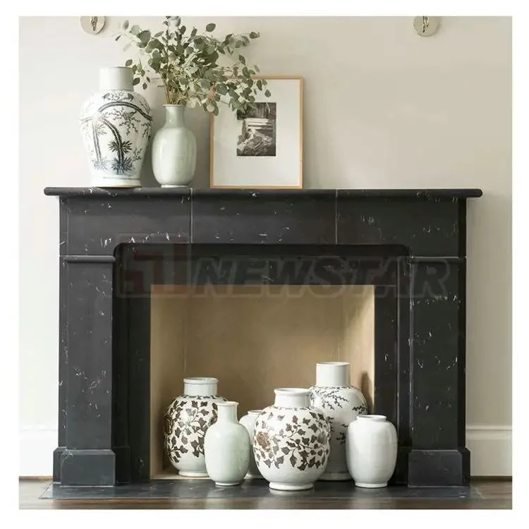 Newstar Stone Indoor Decoration Modern Luxury Italian White Marble Fireplace Mantel Marble Fireplace