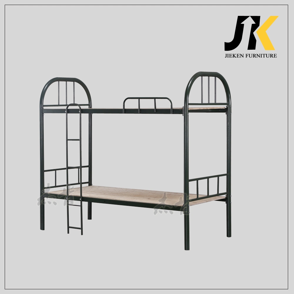 Elliptical Guardrail Metal Wooden Dormitory Bed