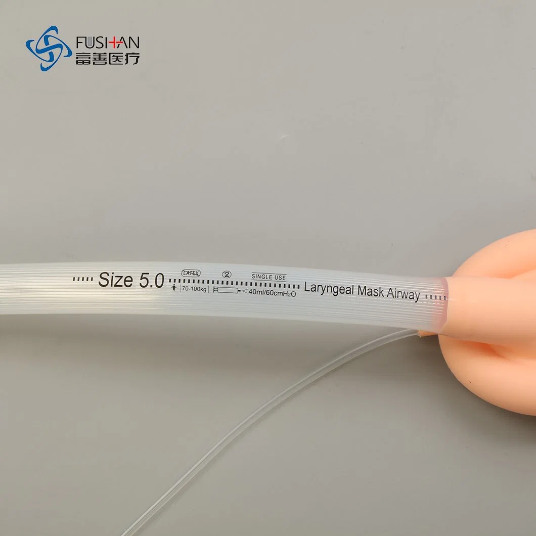 OEM Fushan ODM masque jetable silicone renforcé du larynx avec ressort en acier inoxydable des voies respiratoires Brassard doux et l'inflation tube avec le marquage CE et ISO13485 FDA