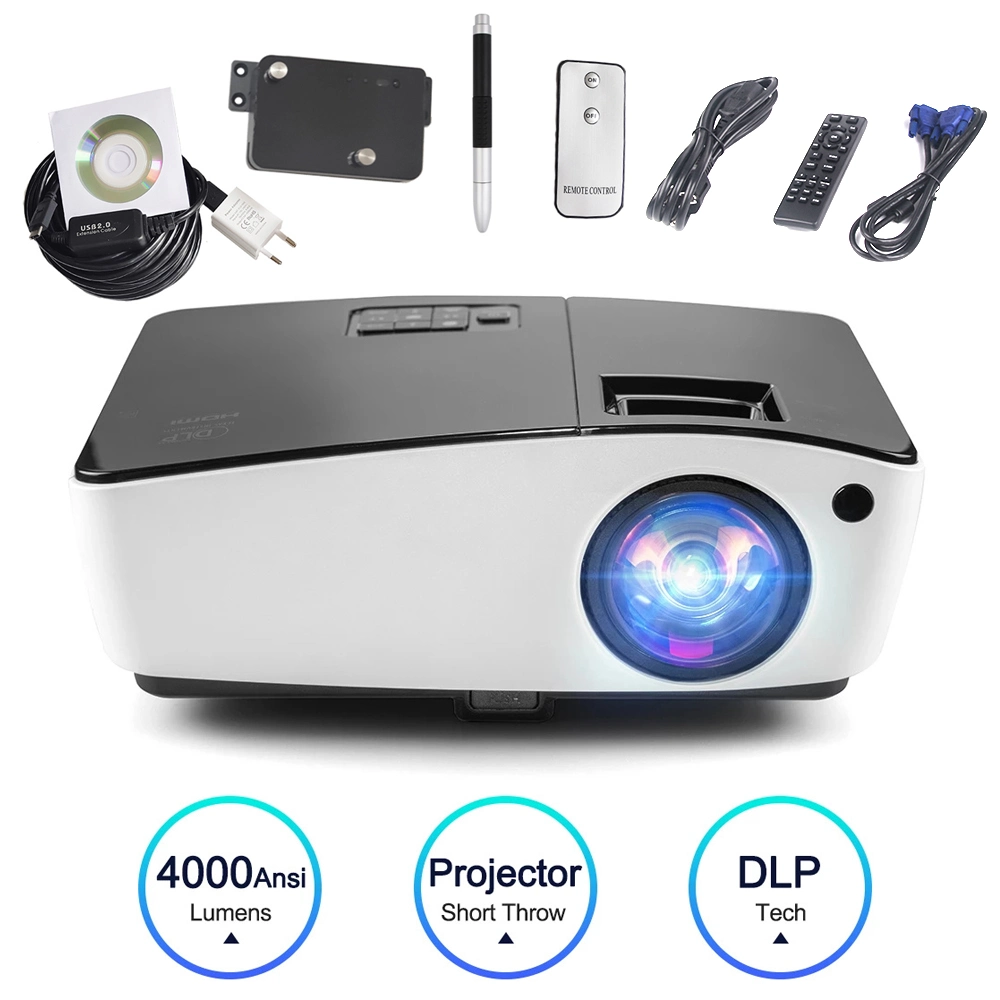 4000 Lumens Full HD 1080P 4K DLP Interactive Projector for Smart Class Business Conference