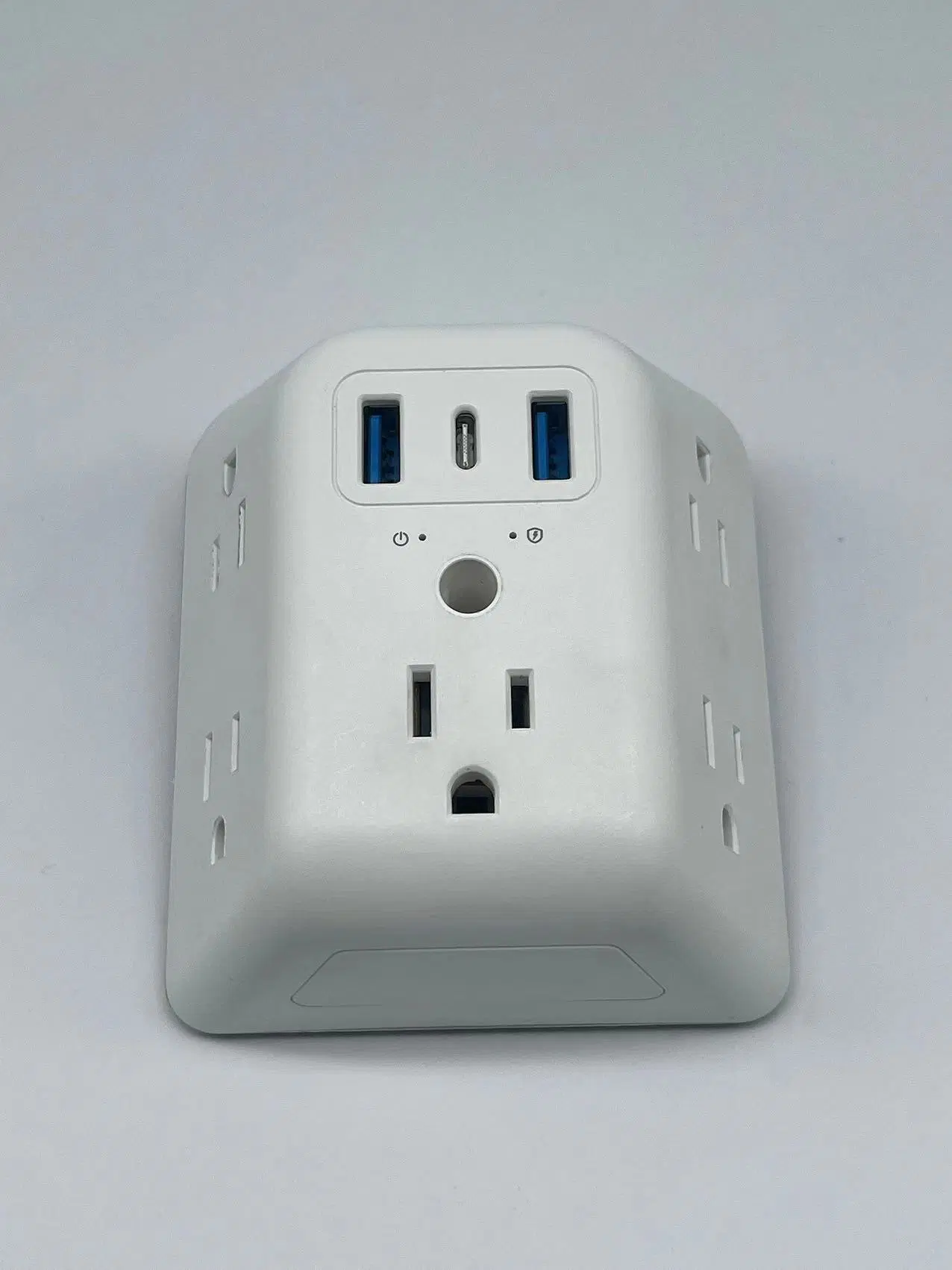 Convenient 5 Outlet Us Surge Protector Wall Socket with 3 USB Charge (2 USB A + 1 TYPE C)