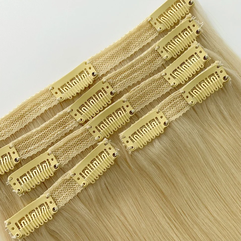 Custom Wholesale/Supplier Price Natural Clip in Hair Extensions 100% Human Hair 20 Inch 22 Inch Clip Ins