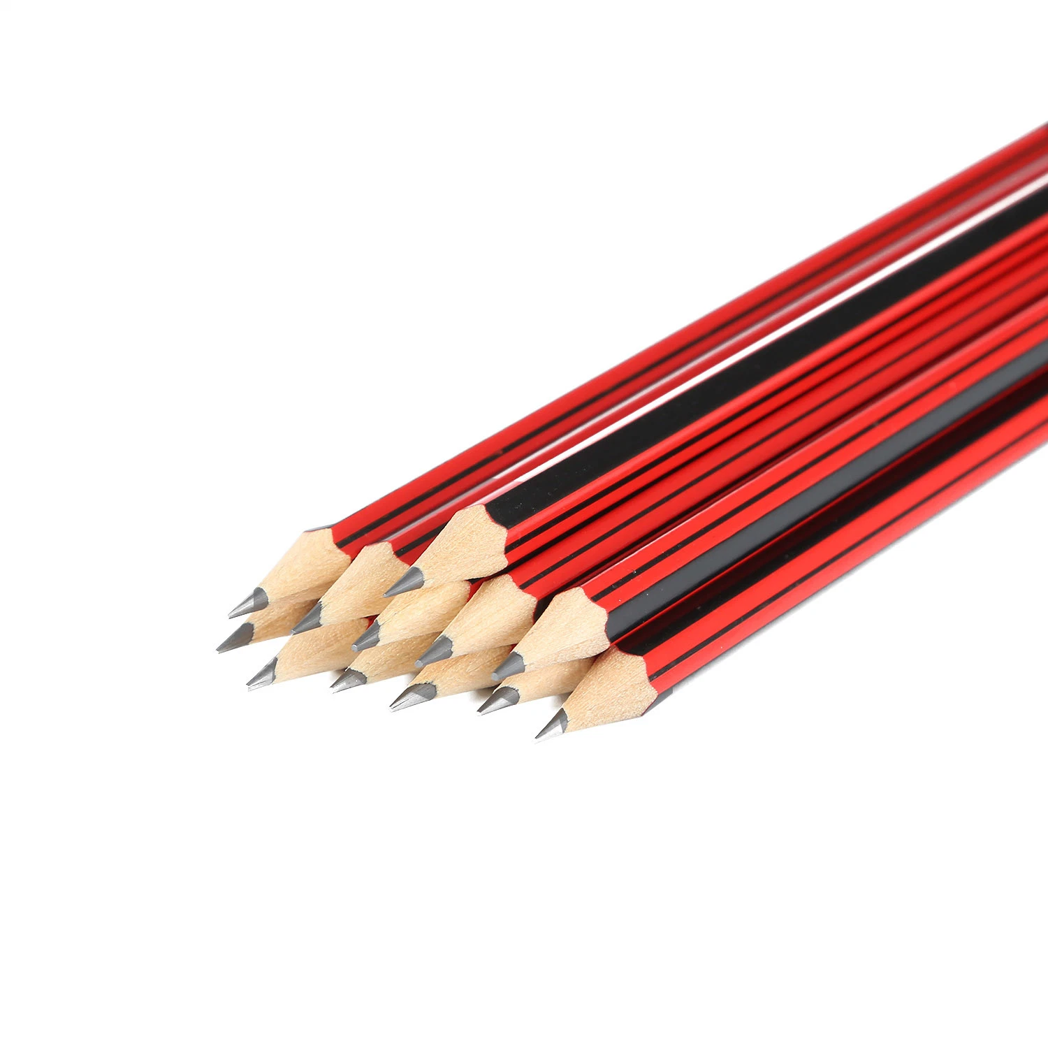 Standard Custom Logo Wooden Black and Red Hb Pencil Without Eraser