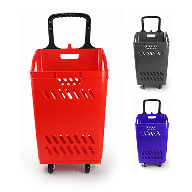 New and Stylish Plastic Shopping Basket Trolley