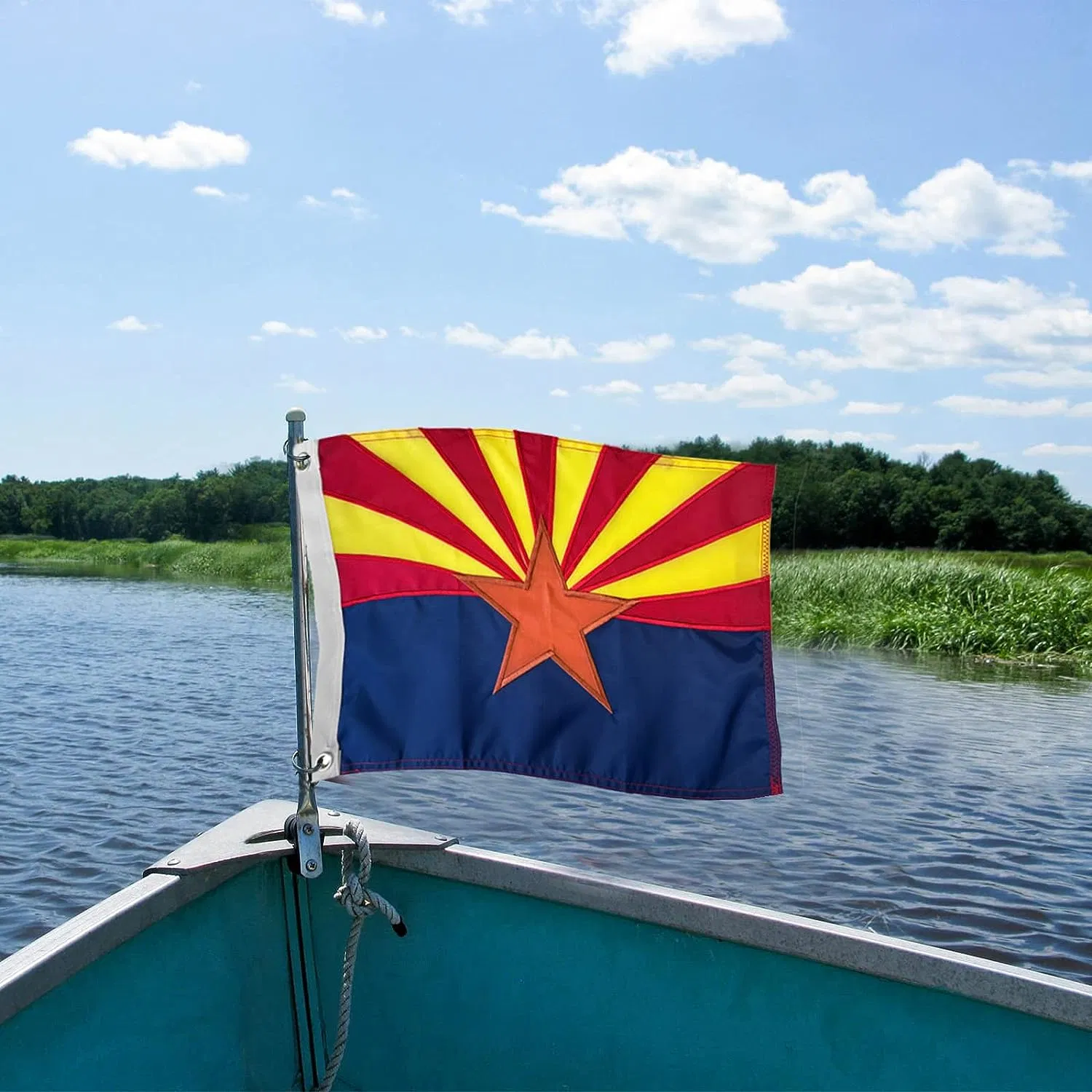 12X18 Inch Embroidery Arizona State Boat Flag Az Heavy Duty Nylon Banner Flag with 2 Brass Grommet for Outdoor Yacht/Jeep/Golf Cart/Beach Motorcycle/Truck Car