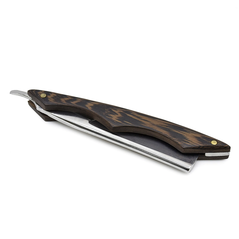 Straight Razor Hand Made Wooden Handle Classic Safety Straight Razor Shaver Fit Half Piece Double Edge Razor Blade