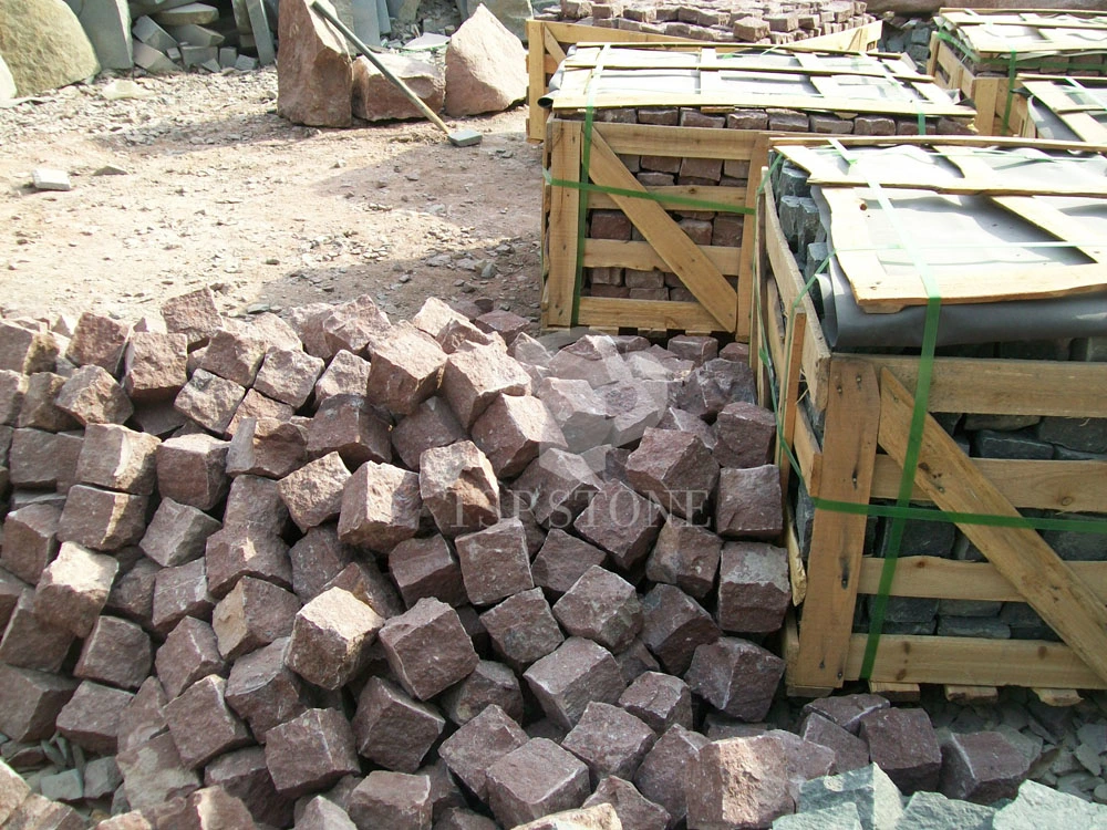 Natural Granite Basalt Porphyry Kerbstone Cobblestone Cubestone Flagstone Curbstone Cube Cobble Cubic Paving Paver Tumbled Stone