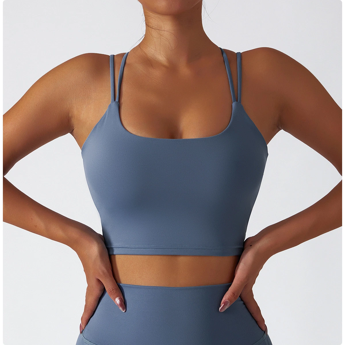 Recyceltes Gewebe Nylon Top Frauen Bh Sexy Top Frau Atmungsaktiv Unterwäsche Frauen Fitness Yoga Sport-BH für Frauen Gym tragen