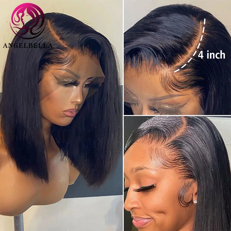 Wholesale/Supplier Synthetic Lace Front Wig Brazilian Straight Bob Wig Human Hair Wigs for Women 13X4 Lace Closure Wig Short Non-Remy Human Hair Wig