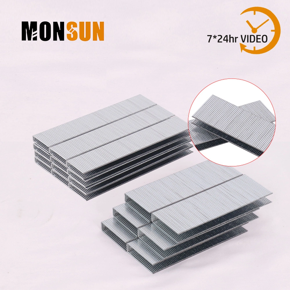 Galvanized Steel Staples Glue Collated Narrow Crown Staples for Woodwork and Flooring