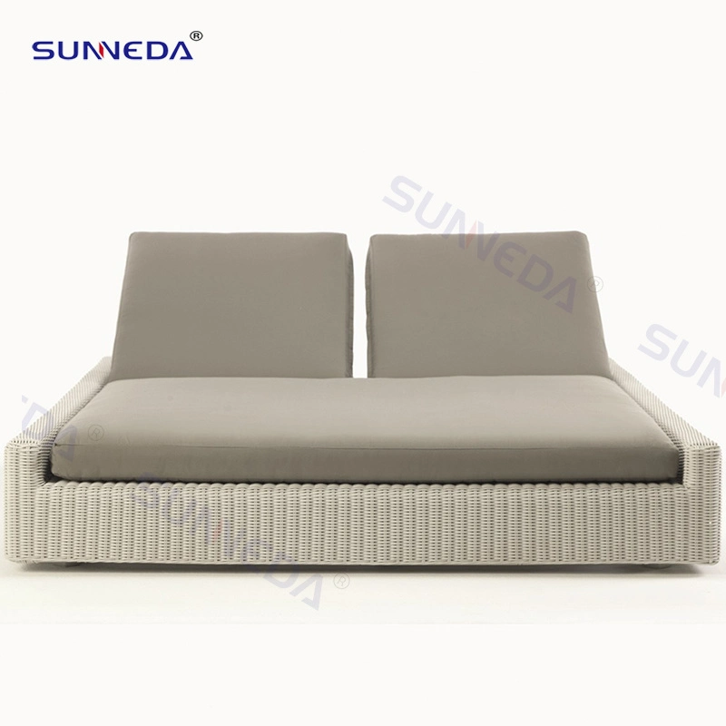 China Sunneda Factory Wholesale/Supplier Custom Outdoor Garden Pool Side Cube Double Sunbed Sunlounger