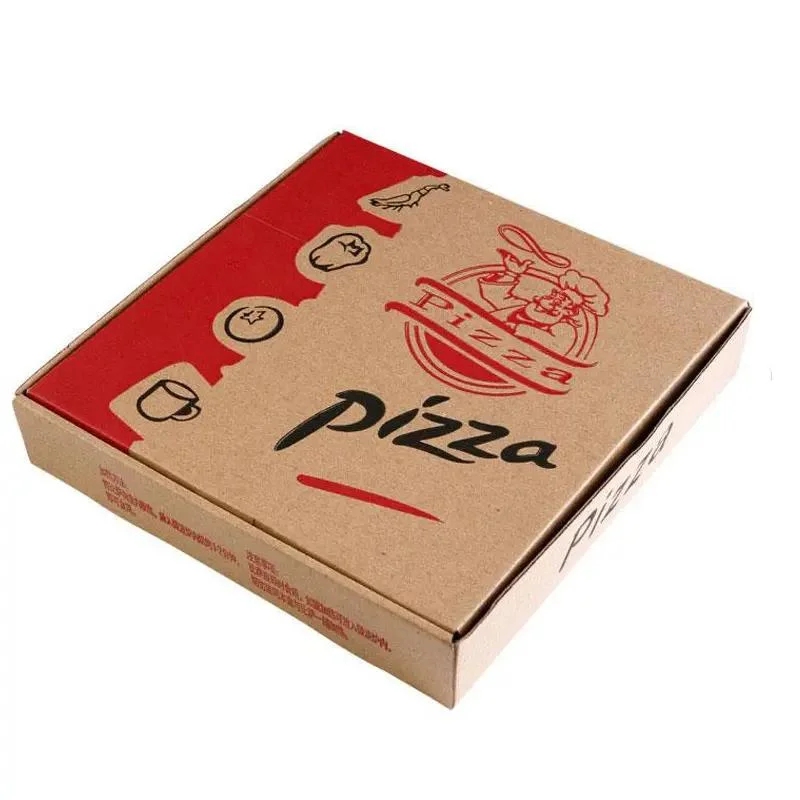 Al por mayor impresión de logotipo personalizado Blanco corrugado Pizza papel de embalaje Carton Caja