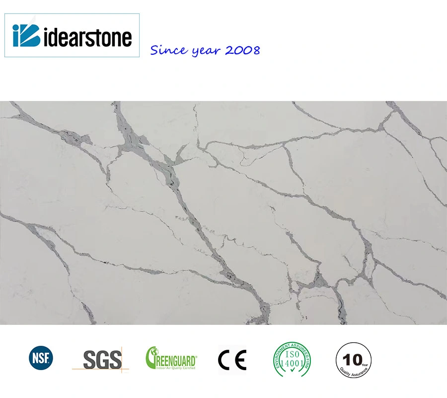 Jazz White Marble Color Jumbo Size 3230*1800mm Artificial Quartz Stone