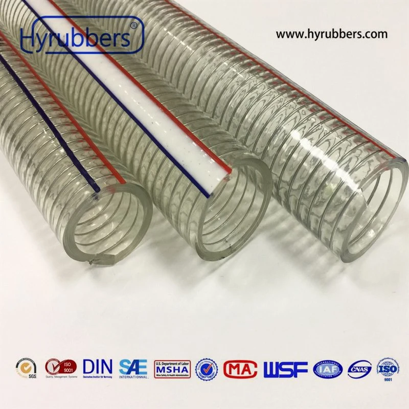 Flexible PVC Steel Wire Hose Clear Transparent PVC Spring Hose