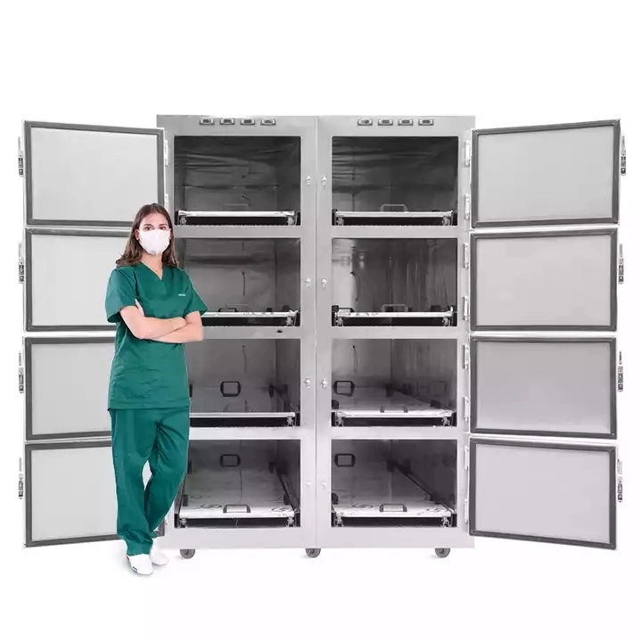 8 chambre mortuaire cadavre congélateur Cold Storage pour morgue avec réfrigérateur en acier inoxydable