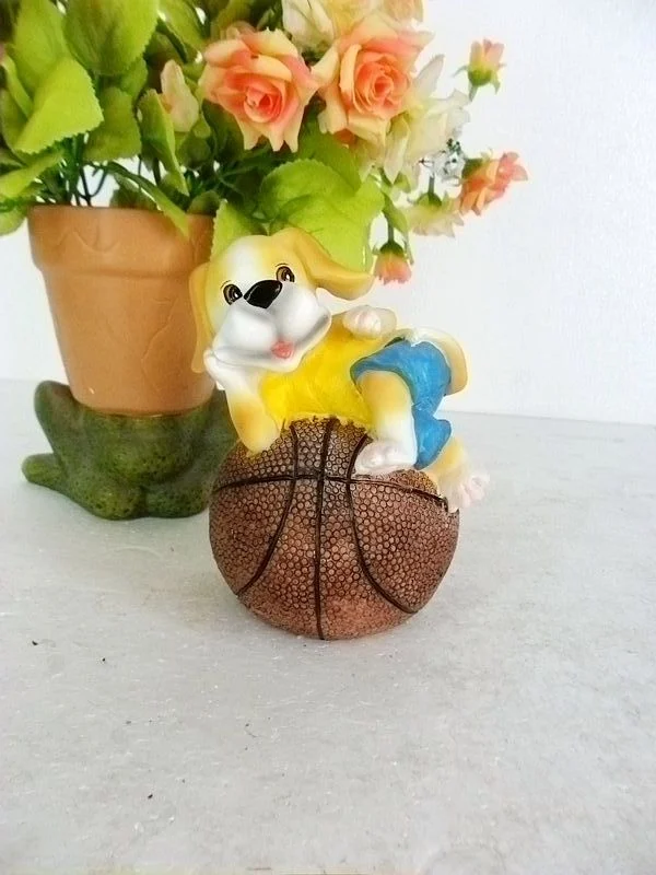 Basketball Money Box Funny Small Dog Toy Home Decor