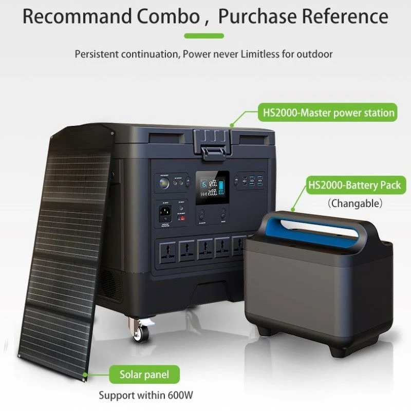 Sugineo 2000W de la station d'alimentation Portable Batterie au lithium de systèmes d'énergie solaire voiture prise de courant de charge UPS pour téléphone Mobile charge sans fil 2021 mieux vendre