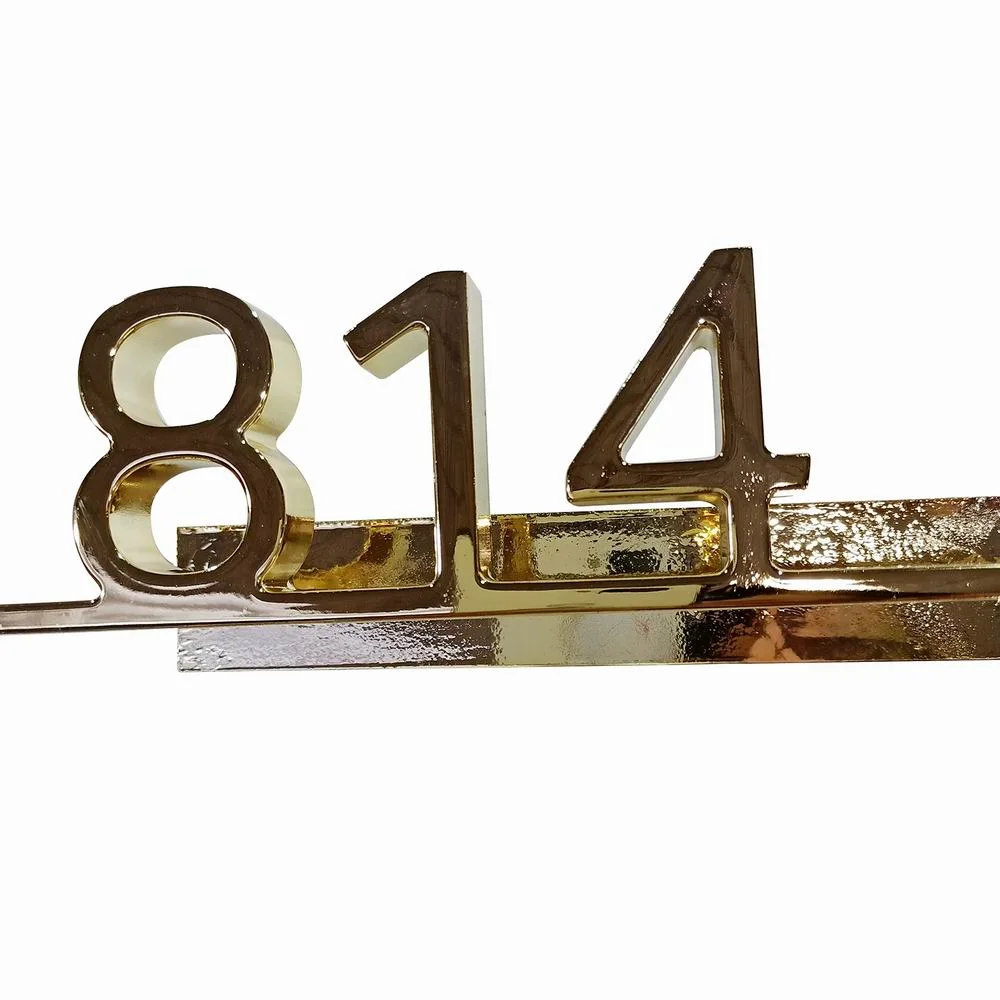 Custom Wall Mounted Electroplate 304 Stainless Steel 3D House Numbers