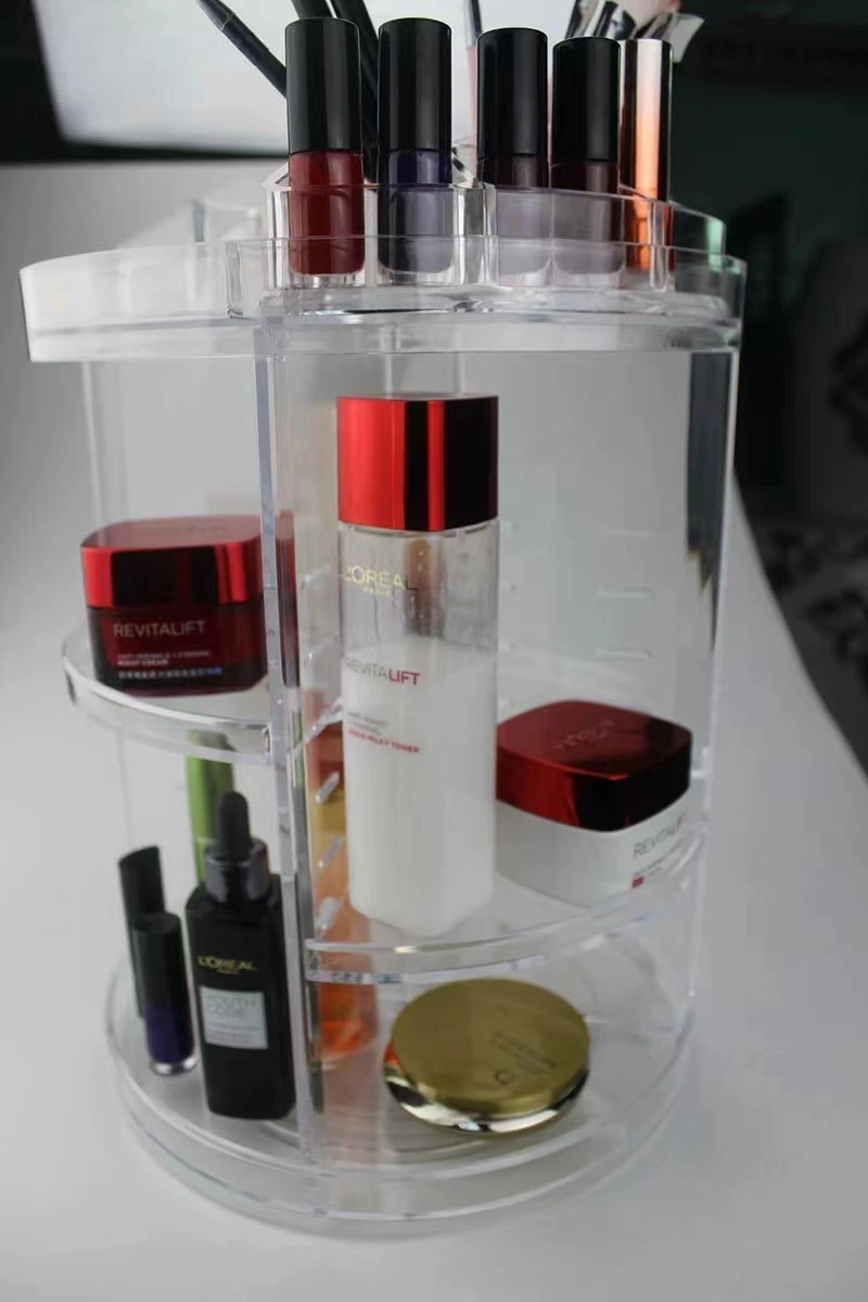 3 Layer Rotatable Acrylic Cosmetic Display, Makeup Display