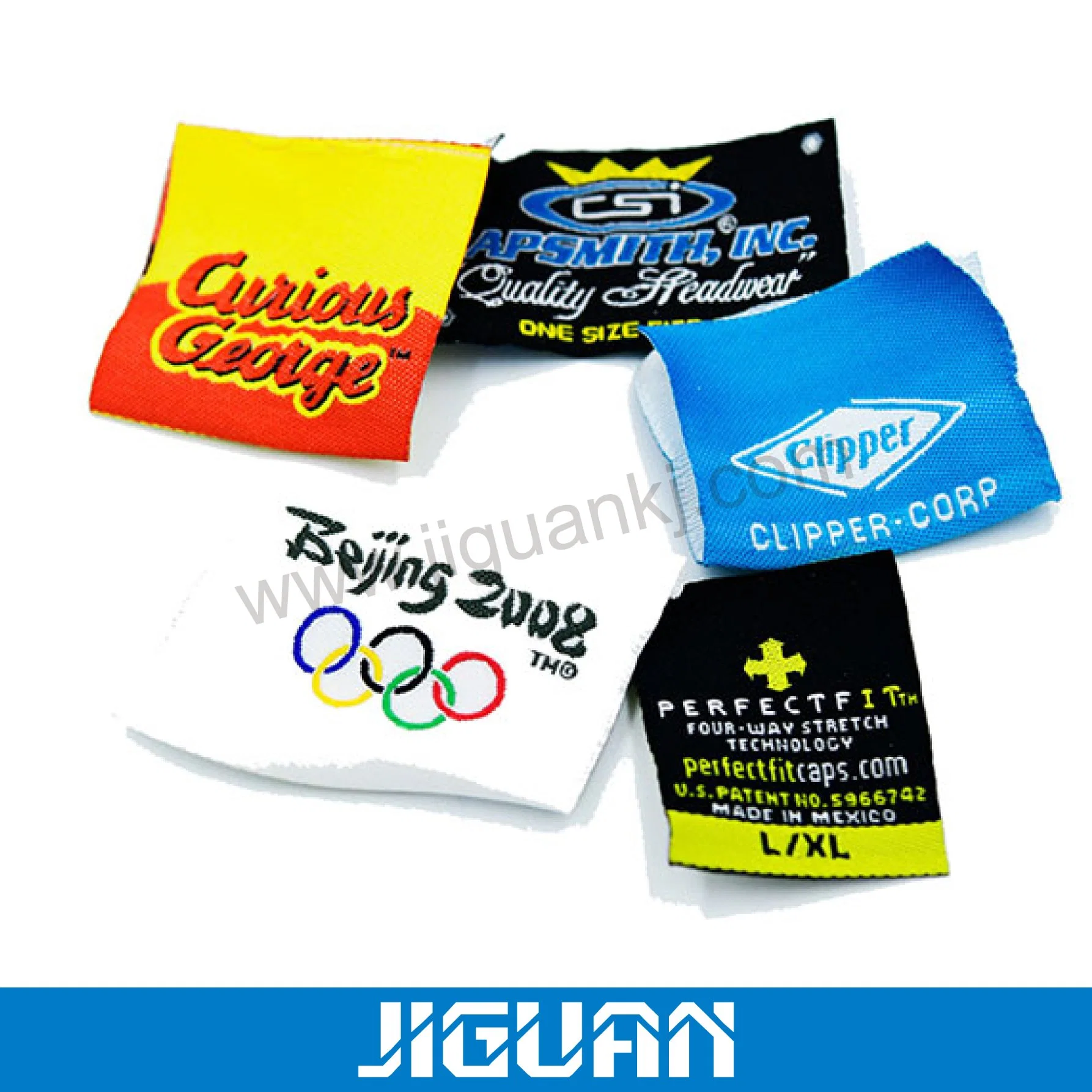 Custom Stitched Woven Fabric Label Tags for T-Shirt