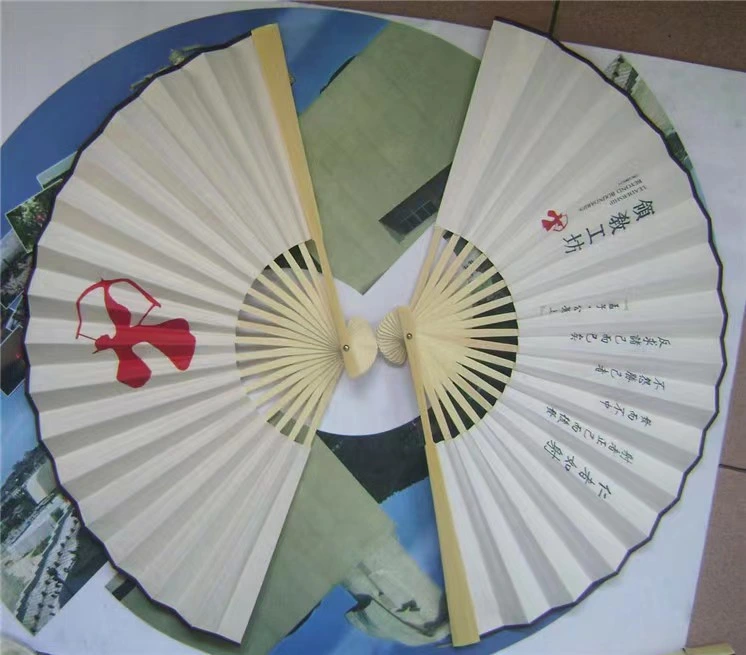 Promotional Bamboo Paper Hand Fan with Custom Logo Imprint