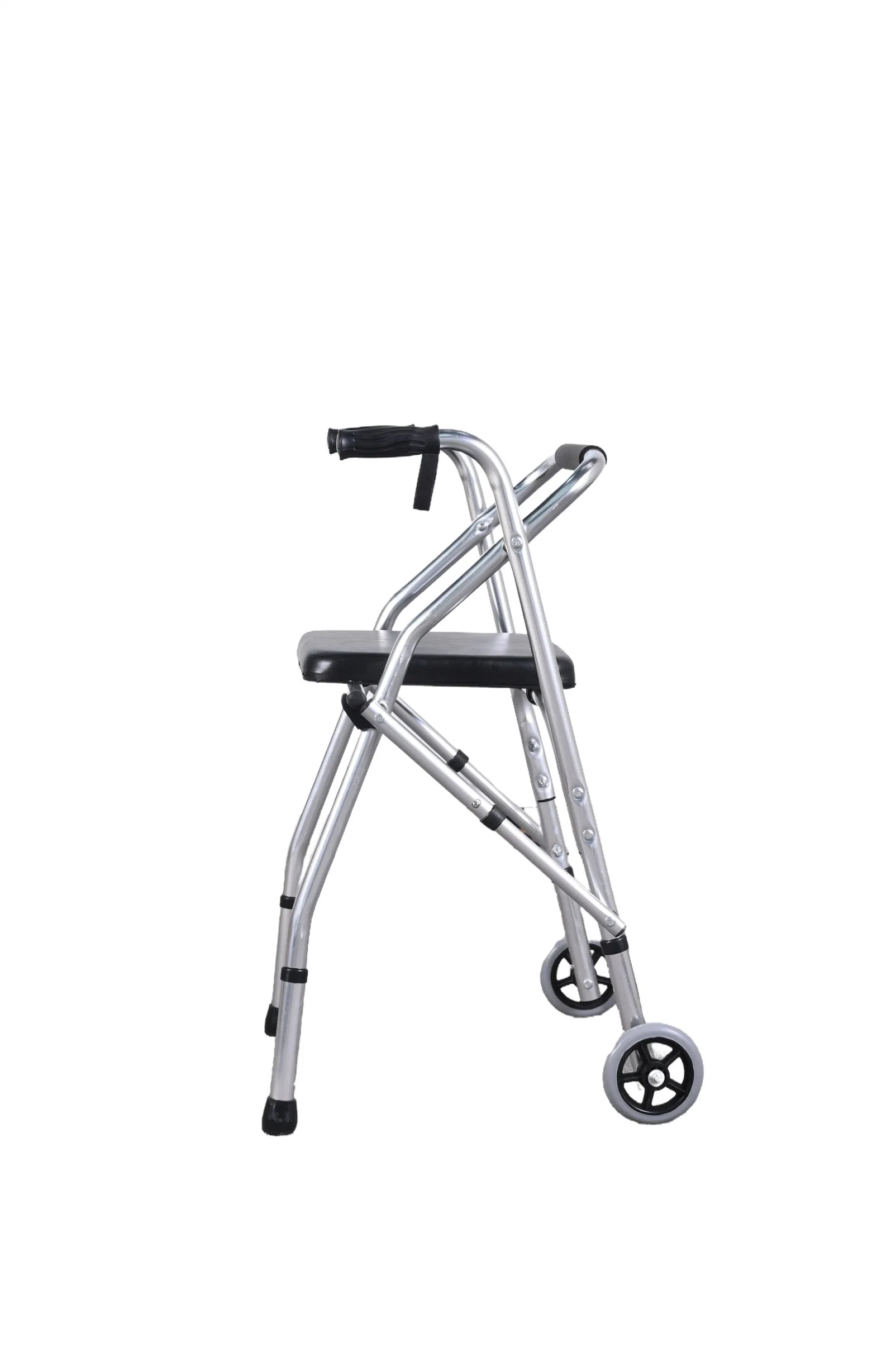 Pliable en aluminium léger Medical Walker avec roues pivotantes pour les personnes âgées à marcher et à la réhabilitation du patient comme l'équipement hospitalier- E