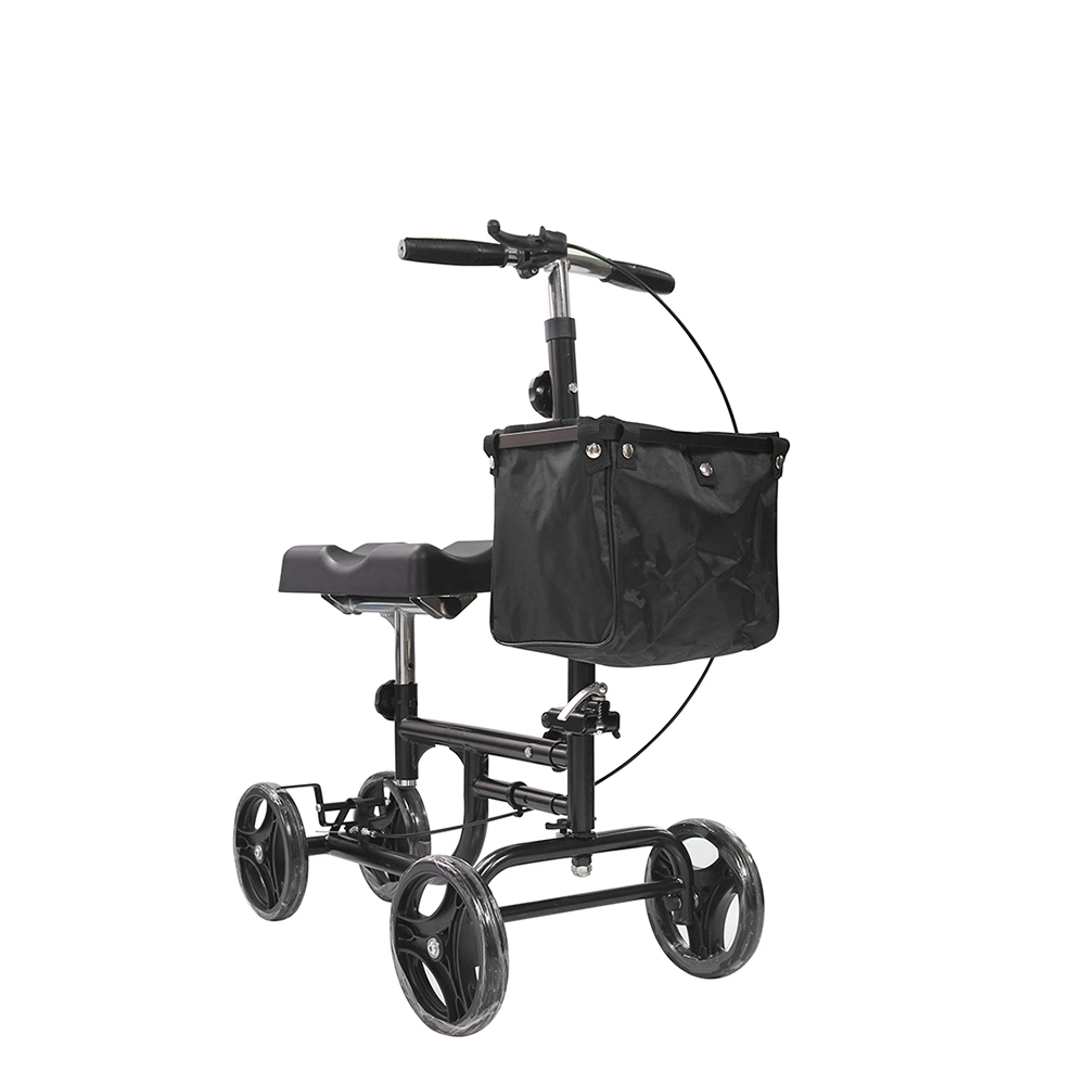 Durable Medical Lightweight Steerable Walking Aid Knee Walker with Shopping Basket