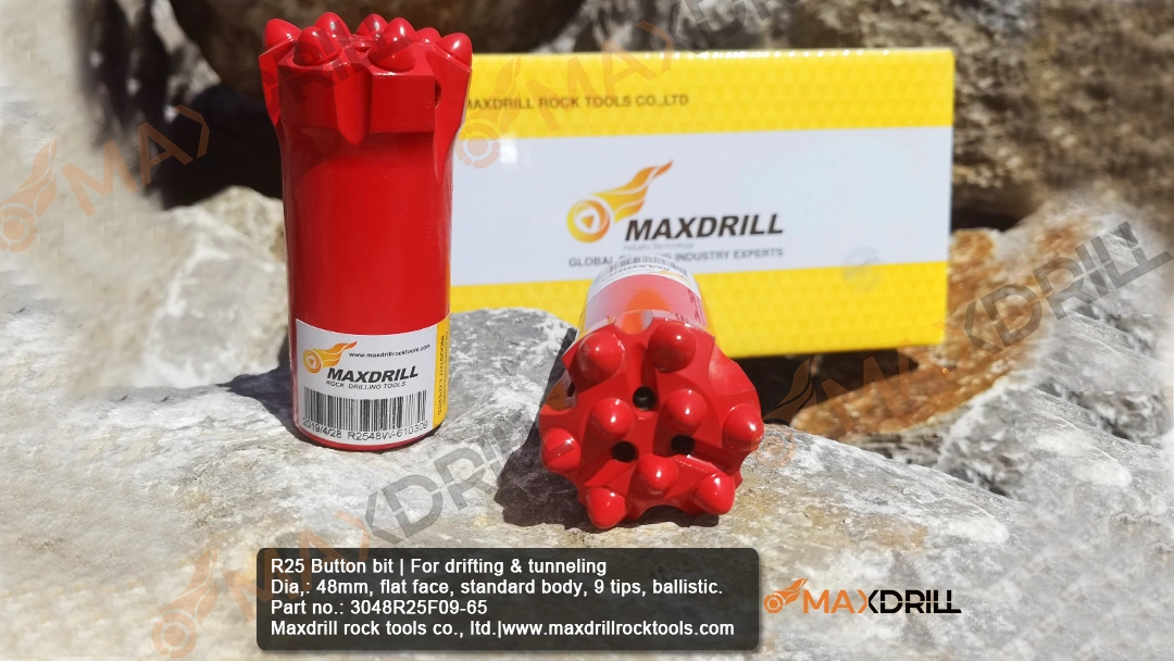 Bouton de Thread Maxdrill peu R25 45mm Rock Les outils de perçage