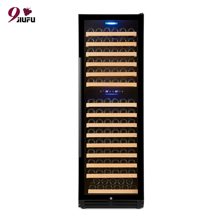 Atacado Humidor de grande capacidade Dual Zone Wine Cellar Frigorifico com Controlo digital do ecrã de toque refrigerador de garrafas de vinho