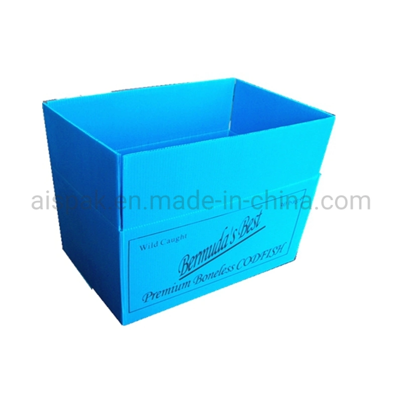 Coroplast Fisch Verpackung Box. Wellpappe Kunststoff Fisch Verpackung Box