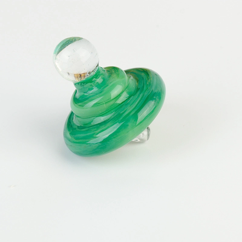 Mixed Color Glass Smoking Water Pipe DAB Rig Tool Air Flow Internal Spinning Ball Top Spinner Carb Cap