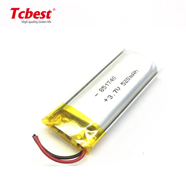 520mAh 3.7V 851740 Rechargeable Lithium Ion Polymer for Mobile Phones Lithium Battery